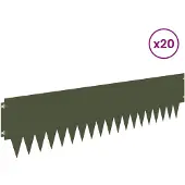 vidaXL Rasenkante 20 stk. 103 x 25 cm Stahl Olivgrün