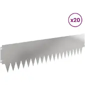 vidaXL Rasenkante 20 stk. 103 x 25 cm Stahl Silber