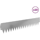 vidaXL Rasenkante 20 stk. 103 x 20 cm Stahl Silber