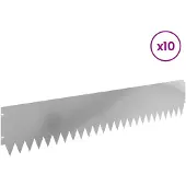 vidaXL Rasenkante 10 stk. 103 x 20 cm Stahl Silber