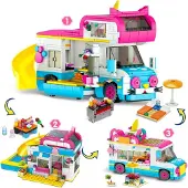 Sonstiges CUBIMANA 3-in-1 Wohnmobil Bausteine Set mit Rutsche und Aufklebern