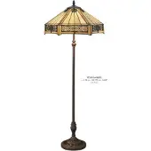 Casa Padrino Tiffany Stehleuchte im Barockstil - Creme Bunt - Höhe 170 cm, Durchmesser 53 cm