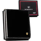 Rovicky Kleine Herrenbrieftasche aus Leder mit Reißverschluss -