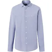 Hackett für Herren. HM3010762 Hemd City Gingham blau (S), Lässig, Baumwolle, Klassisch, Langarm, Marine