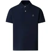 Hackett London für Herren. HM5600184 Polo H Tape marineblau (L), Lässig, Baumwolle, Kurzarm