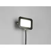 Meine Wunschleuchte LED Fluter zur Fassadenbeleuchtung, Strahler schwarz flach 20Watt, Anschlussbox