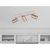 Meine Wunschleuchte Deckenstrahler 3-flammig Spots schwenkbar Coffee-Grau mit GU10 LED, Breite 48cm
