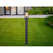 Meine Wunschleuchte LED Pollerleuchte Edelstahl mit Bewegungsmelder Außenleuchten Schwarz, H: 100cm