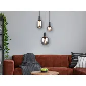 Meine Wunschleuchte LED Cluster Pendelleuchte Rauchglas Wohnzimmerlampen hängend Treppenhaus, Ø 38cm