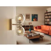 Meine Wunschleuchte Wandleuchte Gold Messing & Glaskugeln, mit Schalter & LED dimmbar, Höhe 23cm