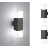 Meine Wunschleuchte LED Außenwandlampen Anthrazit 2er SET Außenleuchte Terrassenbeleuchtung Hauswand