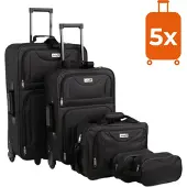 Jurhan Kofferset TRAVEL, 5-teilig, schwarz