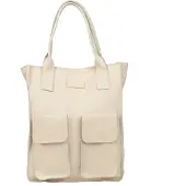 Vezze Große Shopper-Ledertasche Tasca Ecru