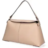 Chiara Ferretti Damen-Schultertasche aus echtem Dollaro-Leder mit Magnetverschluss Beige UNICA 33x19x12 cm