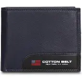 Cotton Belt Herrengeldbörse Echtleder Zweifarbig Schwarz und Bordeaux Baumwolle Belt Nero e Bordeaux UNICA 11x9x2 cm K19055P030-BLACK_BORDO
