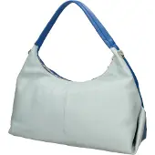 Chiara Ferretti Damen-Schultertasche aus echtem Leder Dollaro Cognac verstellbarer Riemen Cognac and Beige UNICA 45x30x16 cm