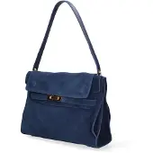 Chiara Ferretti Oriana Lux Handtasche aus Wildleder Italy blu jeans ONE 30x22x9 cm 22561- BLU JEANS