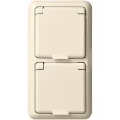 ELSO Schneider Electric 225414 Steckdoseneinsatz 2fach 16A Fashion IP44 reinweiß 1 St.