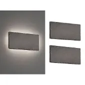 Meine Wunschleuchte 2er-Set LED Innen Wandleuchten, indirekte Beleuchtung aus Naturschiefer, B: 25cm