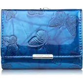 Jennifer Jones Kleines Portemonnaie aus mit Schmetterlingsprägung blau SP-23-DB