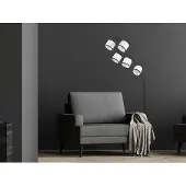 Meine Wunschleuchte LED Bogenleuchte mit Lampenschirme Stoff Stehlampe Wohnzimmer Ecke mehrflammig