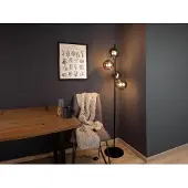 Meine Wunschleuchte Vierflammige LED Stehleuchte Kugellampe Rauchglas - fürs Wohnzimmer 160cm hoch