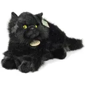 Rappa , Realistisches Katzen-Kuscheltier 30cm ultraweich aus Recyclingmaterial, Schwarz