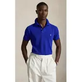 Ralph Lauren für Herren. 710536856516 Polohemd aus Piqué in Slim Fit mittelblau (S), Lässig, Baumwolle, Kurzarm