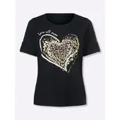 Sieh an! Kurzarm-Shirt in schwarz-goldfarben | Gr.: 40