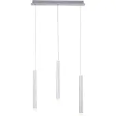 JUST LIGHT LED Hängeleuchte, Aluminium, Silber, warmweiß, H 120 cm