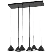 TK Lighting Hängeleuchte Cono Mini, 6-flammig, schwarz GU10