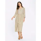 Sieh an! Hemdblusenkleid in ecru-camel-bedruckt | Gr.: 23