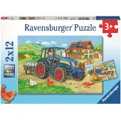 Ravensburger 2 x 12 Teile Kinder Puzzle Baustelle und Bauernhof 07616