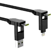 Wendros inCharge X Max | All-in-One Kabel für iPhone, Android, USB C und mehr - Schwarz