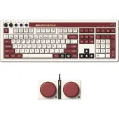 8Bitdo Retro 108, Volle Größe (100%), Verkabelt & Kabellos, USB + RF Wireless + Bluetooth, Mechanischer Switch, Burgund, Weiß