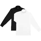 Ragman Rollkragenshirt "Set:", Herren, Gr. L, schwarz-weiß (weiß schwarz, 001), Jersey, Baumwolle, regular fit, Shirts Rollkragenshirt