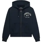 Superdry für Damen. W2012712A Marineblauer Relaxed Crop Kapuzenpullover mit Reißverschluss (XS), Lässig, Baumwolle
