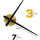Northix DIY-Wanduhr zum Aufkleben, verstellbar, 100–120 cm, schwarz-gold, 12 Ziffern