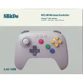 8Bitdo 64 2.4G Wireless Controller for Original N64 Console, Analogue 3D, and Windows (Grey)