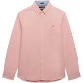 Superdry für Herren. M4011100A Schickes rosa Oxford-Hemd (XL), Lässig, Baumwolle, Klassisch, Langarm