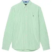 Superdry für Herren. M4011100A Preppy Oxford Hemd grün (S), Lässig, Baumwolle, Klassisch, Langarm