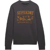 Superdry für Herren. M2014495A Braunes Retro-Outdoor-Sweatshirt (S), Lässig, Baumwolle