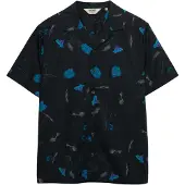Superdry für Herren. M4011137A Hemd Cabana Print navy (L), Lässig, Baumwolle, Kurzarm, Marine