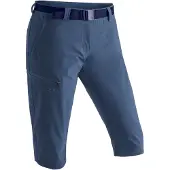 Maier Sports Caprihose "Inara slim 3/4", Damen, Gr. 40, Normalgrößen, blau (jeansblau), 90% Polyamid, 10% Elasthan, Hosen Caprihose, Damen Wanderhose, atmungsaktive Outdoorhose, 3/4 Hose mit 3 Taschen