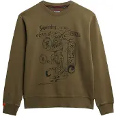 Superdry für Herren. M2014249A Tokyo Narrative Lose Sweatshirt braun grünlich braun (3XL), Lässig, Baumwolle