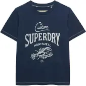 Superdry für Damen. W1011872A Heritage Hamptons T-shirt navy (L), Lässig, Baumwolle, Kurzarm, Marine