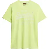 Superdry für Herren. M1012119A Fluor gelb Vintage-T-Shirt (L), Lässig, Baumwolle, Kurzarm