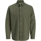 Jack & Jones Langarmhemd "JJEBREEZE LINEN BLEND SHIRT L/S SN" mit Knopfleiste