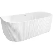 REA Wandmontierte Badewanne Veneta 170 + Schwarzer Stecker Weiß