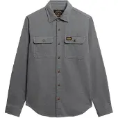 Superdry für Herren. M4010723A Trailsman blaues Hemd (L), Lässig, Baumwolle, Langarm